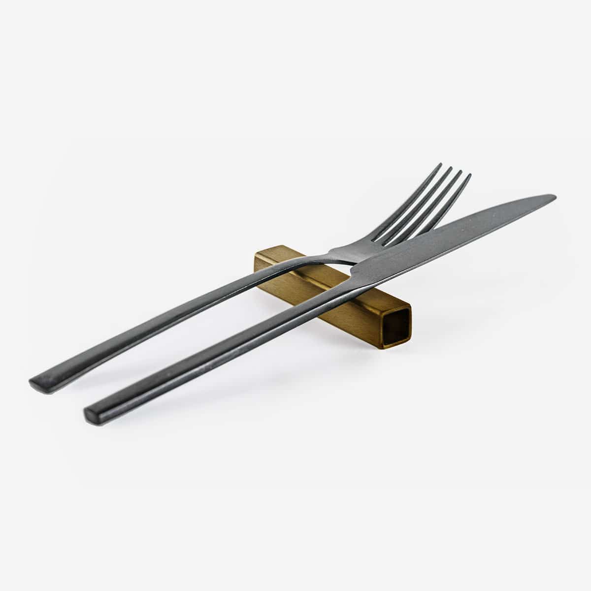 Vintage etched brass cutlery rest